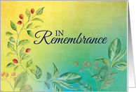 In Remembrance Flowers and Leaves card