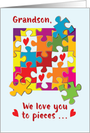 Grandson Valentine Puzzle Love to Pieces card