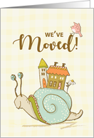 We Moved Announcement Snail with House card