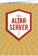 Niece Altar Server Congratulations Starburst and Shield card