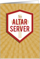 Son Altar Server Congratulations Starburst and Shield card