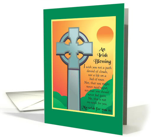 St. Patrick's Day Irish Blessing Irish Cross Holiday Religious card