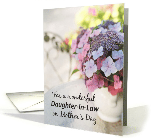 Daughter In Law Mothers Day With Flowers Congratulations Card 