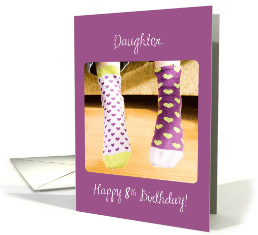 Daughter 8th Birthday Crazy Socks card (1706430)