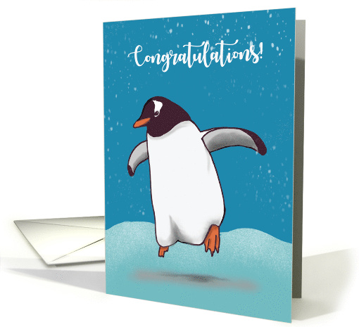 Congratulations Penguin Jumping For Joy card (1759878)