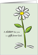 Happy Birthday for Sister with Daisy Flower Religious card