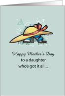 Daughter with Style Mothers Day with Sunhat and Sandals card