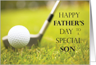 Happy Fathers Day to a Special Son Golfer card