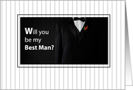 Invitation for Best Man on Wedding Day with Tuxedo card
