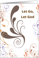 Recovery Birthday Let Go Let God Brown Swirls card