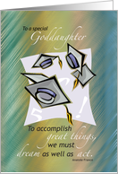 Goddaughter Graduation Congratulations Hats in Air card