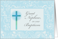 Great Nephew Baptism Congratulations Cross and Lace card
