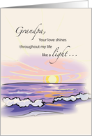 Happy Grandparents Day for Grandfather with Beach and Sunset Grandpa card