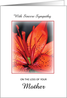 Loss of Mother Sympathy Red Flowerr card