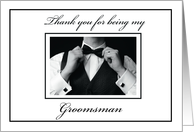 Thank You to Groomsman Black and White Collection Wedding card