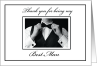 Best Man Thank You Black and White Collection Wedding Shirt and Tuxedo card