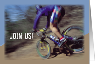 Ride Invitation with Mountain Bike Sport Nature Fun card