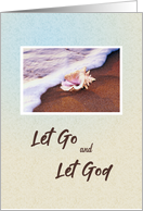 Recovery Anniversary with Seashell 12 Step Addiction Let Go Let God card
