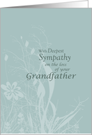 Sympathy Loss of Grandfather with Wildflowers and Leaves card