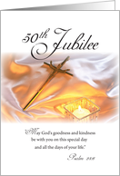 Golden Jubilee 50th Anniversary Religious Life Crucifix and Candle card