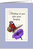 Feel Better After Surgery Butterfly and Flower card