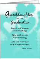Granddaughter Graduation Dance Sing Live on Teal card