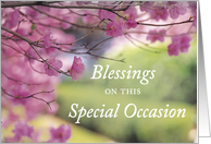 Religious Blessings on Special Occasion-with Pink Flower card