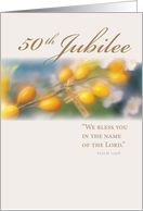 50th Jubilee Religious Life Cross Yellow Flowers card