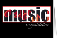 Congratulations on Music Scholarship card