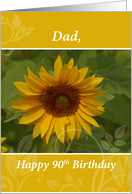 Dad 90th Birthday Sunflower card