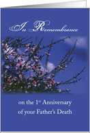 Remembrance 1st Anniversary Death of Father Religious card