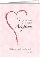 Girl Adoption Congratulations Pink with Heart card