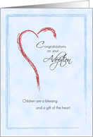 Boy Adoption Congratulations Blue with Heart card