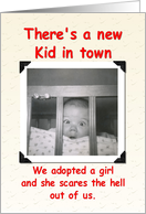 Adoption Announcement - girl card