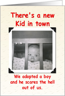 Adoption Announcement - boy card