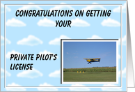 PRIVATE PILOT Congratulations card