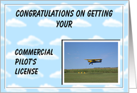 COMMERCIAL PILOT Congratulations card