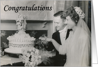 Wedding Congratulations - Cutting Cake card