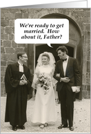 InvitationPriest -Wedding- Bride Groom-Retro card