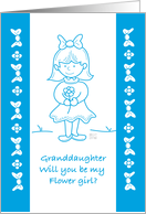 Lil wedding Flower Girl Blue Granddaughter card