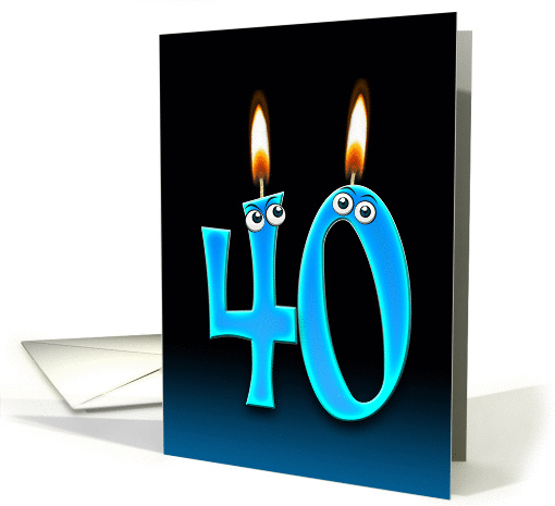 40th Birthday Party invitation with candles and eyeballs card