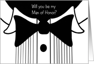 Man of Honor request -black and white tuxedo design card