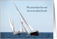 Inspirational quote with sail boats on Lake Michigan card