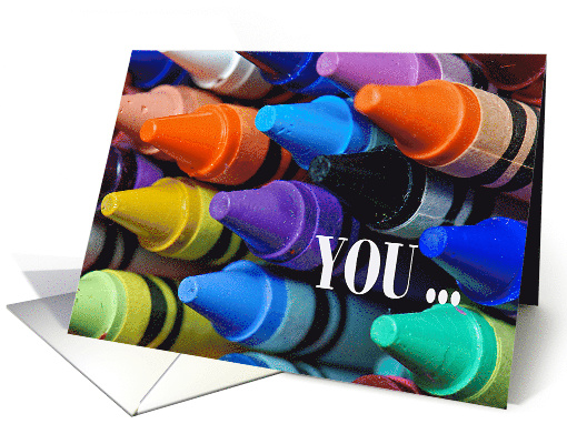 close up of new crayons for a friend card (375296)