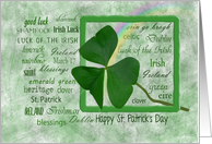 St. Patrick’s Day Shamrock with Rainbow in Green Frame card