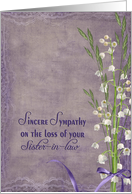 loss of sister in law sympathy, lily of the valley bouquet card