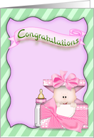 Congratulations on New Niece, Baby Girl in a Box card