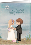wedding for niece with bride and groom on a beach card