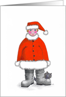 Merry Little Christmas-boy in Santa suit card