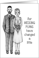 Coronavirus, Wedding Plans Changed, Bridal Couple, Announcement card